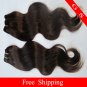 Virgin Indian Human Hair Weaving Remy hair body Wave 16inch 2pks 8oz off Black and dark Brown