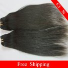 Remy Human Hair Weft Virgin Indian hair extensions Straight 16nches 2pks 8oz off Black
