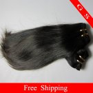 Virgin Indian Human Hair Weft Remy hair Extensions Straight 18inches 2pks,8oz off Black