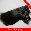 100%Indian Human Hair Weft Virgin Human Hair Extensions Straight,20inch 2pks,8oz,off Black