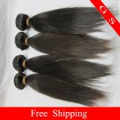 Brazilian Virgin Remy Human Hair Extensions Weft Weaving Straight 12"+14"+16" 3pks 12oz off Black