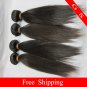 Brazilian Virgin Remy Human Hair Extensions Weft Weaving Straight 12"+14"+16" 3pks 12oz off Black