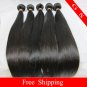 Brazilian Virgin Remy Human Hair Extensions Weft Weaving Straight 16"+18"+20" 3pks 12oz off Black