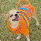Warm Dog Sweater, Puppy Clothes, Hand Crochet Sweater D816 XS - Free shipping