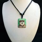 Cute puppy ceramic pendant - A