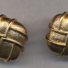 Vintage NAPIER  PIERCED Earrings Excellent Condition  Gold Tone Square