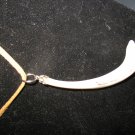 Polished Shell Dolphin Shaped on Leather Cord Necklace - 17"-19"