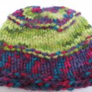 Colorful Chunky Hand Knit Hat Childs  Beanie Style Cap Size 19" Round New
