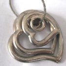 3 Heart Cluster Heart Necklace Silver Tone Graduate Sizes Curvy Hearts  30