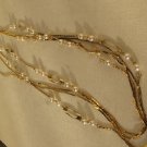 2 Gold Tone Multi Strand Faux Pearl Long Necklaces