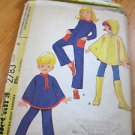 Vintage McCall's Child PONCHO & JUMPSUIT Sewing Pattern #2783 COMPLETE CUT Sz 6