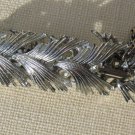 Vintage Silver Tone Leaf Link Bracelet 7"