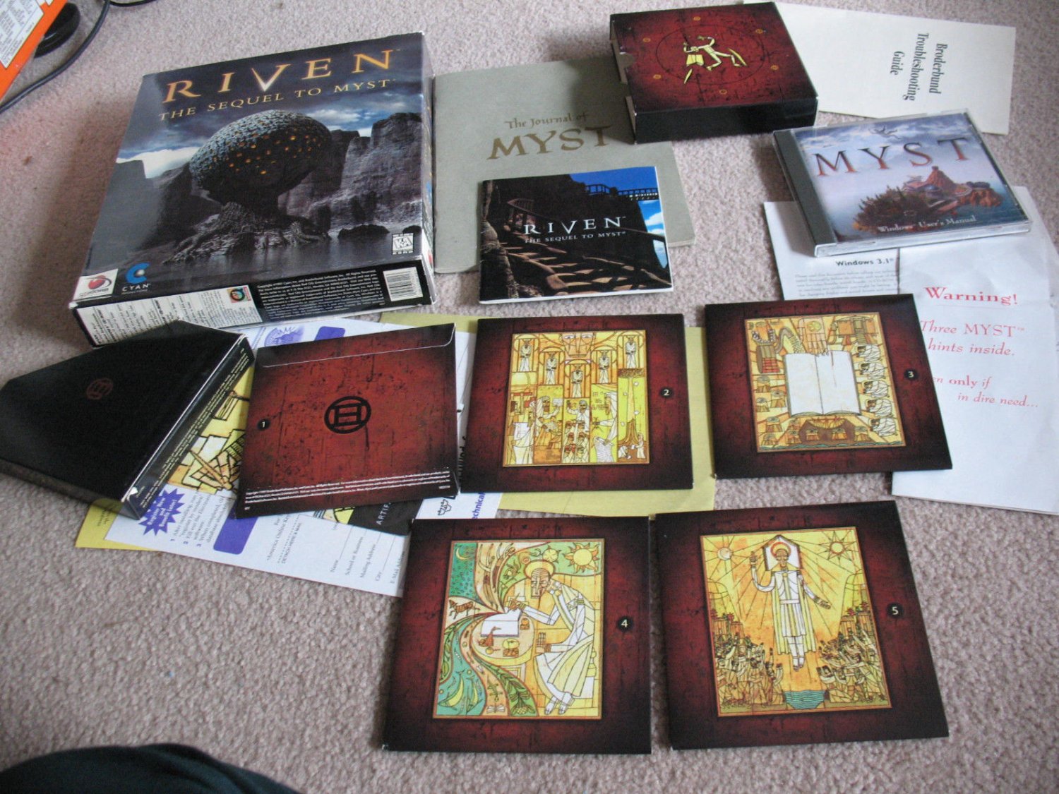 no myst book box with myst games