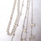 3 Silver tone Necklaces lot choker faux pearl CZ rhinestone delicate pretty