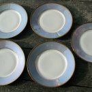 Hutschenreuther Selb Bavaria LHS Blue Lusterware Set 7" Plates Blue Grey Gilt