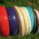 MIXED LOT of 11 Plastic Lucite BANGLE BRACELETS Red Purple White Green Blue