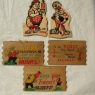 Vintage Lot of 5 Novelty Wood Postcards Humorous 3 cent stamp
