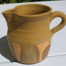 Studio Pottery Creamer Pitcher Tan Signed TK? Unglazed Dipped