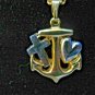 Gold Mariner's Cross  Gold Anchor with Silver Cross and Silver Heart 18" chain