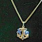 Gold Mariner's Cross  Gold Anchor with Silver Cross and Silver Heart 18" chain