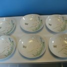 Johnson Brothers Wildflowers & Butterfly Lot of 6 Coupe Cereal Bowls 6-5/8" OVAL