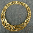 Chunky Collar Statement Necklace Gold Tone 10 Links Twisted Wavy Wide Deco 80's