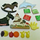 Assorted Refrigerator Magnets Wood Lighthouse Scottie Appin Fruit Dolphin Xmas
