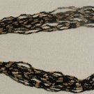 Black Tan Beaded multi strand Seed bead & wood beads 28" Necklace
