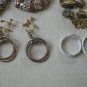 Lot 12 Vintage Earrings 80s 90s CLIP ON Gold Tone Statement Gift Gold Rhinestone