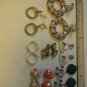 Lot 12 Vintage Earrings 80s 90s CLIP ON Gold Tone Statement Gift Gold Rhinestone