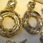 Lot 12 Vintage Earrings 80s 90s CLIP ON Gold Tone Statement Gift Gold Rhinestone