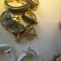 Lot 12 Vintage Earrings 80s 90s CLIP ON Gold Tone Statement Gift Gold Rhinestone