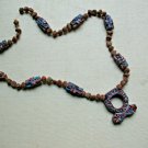Beaded Necklace Handmade Chunky Clay Beads Pendant Artisan Unusual OOAK