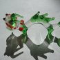 Hand Blown Glass Dragon & Swan Clear Glass with Green & Blue Small