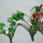Hand Blown Glass Dragon & Swan Clear Glass with Green & Blue Small