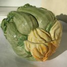CeramicTrinket Box Italy Zucchini with Blossoms Vegetable Handpainted Majolica