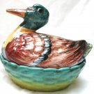 Happy Duck Dish Candy Dish Made in Italy Ceramic Beautiful Vintage Hand Painted