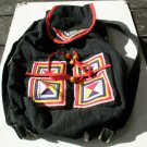 Drawstring Backpack Quilted Patchwork Black with ties Thailand Colorful Small