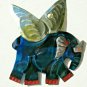 Mexican Tin Folk Art Ornaments Lot of 4 HummingBird Butterfly Parrot Elephant