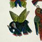 Mexican Tin Folk Art Ornaments Lot of 4 HummingBird Butterfly Parrot Elephant