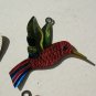 Mexican Tin Folk Art Ornaments Lot of 4 HummingBird Butterfly Parrot Elephant