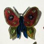 Mexican Tin Folk Art Ornaments Lot of 4 HummingBird Butterfly Parrot Elephant