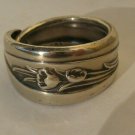 Silverware Silverplate Spoon Ring Size 12 Band Tulip International Sterling IS