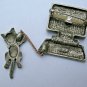Signed JJ Jonette CAT Playing with Computer Mouse Error! Pewter & brass tone