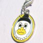 Frog & Mother Goose Charms Signed CWD W?  SIlver tone with enamel Pink Eye Frog