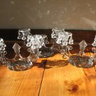 Set Cambridge Caprice Candle Stick Holders Candelabras Glass & Bobeche Crystals