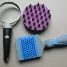 Lot Of 3 Cat Pet Grooming Tools GROOMA GripSoft Cat Shedding Circular Duo Brush