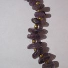 Vintage Genuine Purple Amethyst Polished Gemstone Chip Bead Chunky Necklace 30"