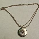 Vintage Goldtone Round Locket 1 1/2" Pearl Center 19" Double Chain