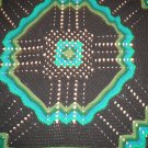 Multi-green/black lapghan comforter blanket